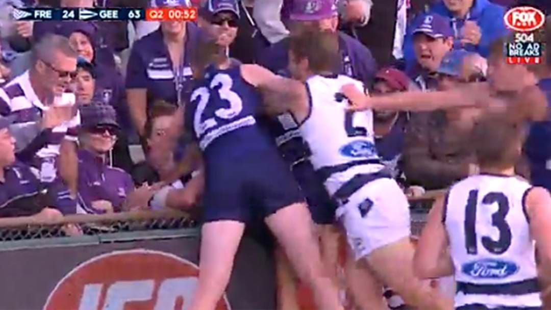 Article heading image for A Melee In The Geelong v Freo Game Spilled Into The Crowd