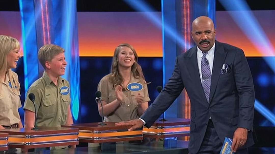 Article heading image for The Irwins Went On The US Family Feud & Steve Harvey Had No Idea What They Were Saying 