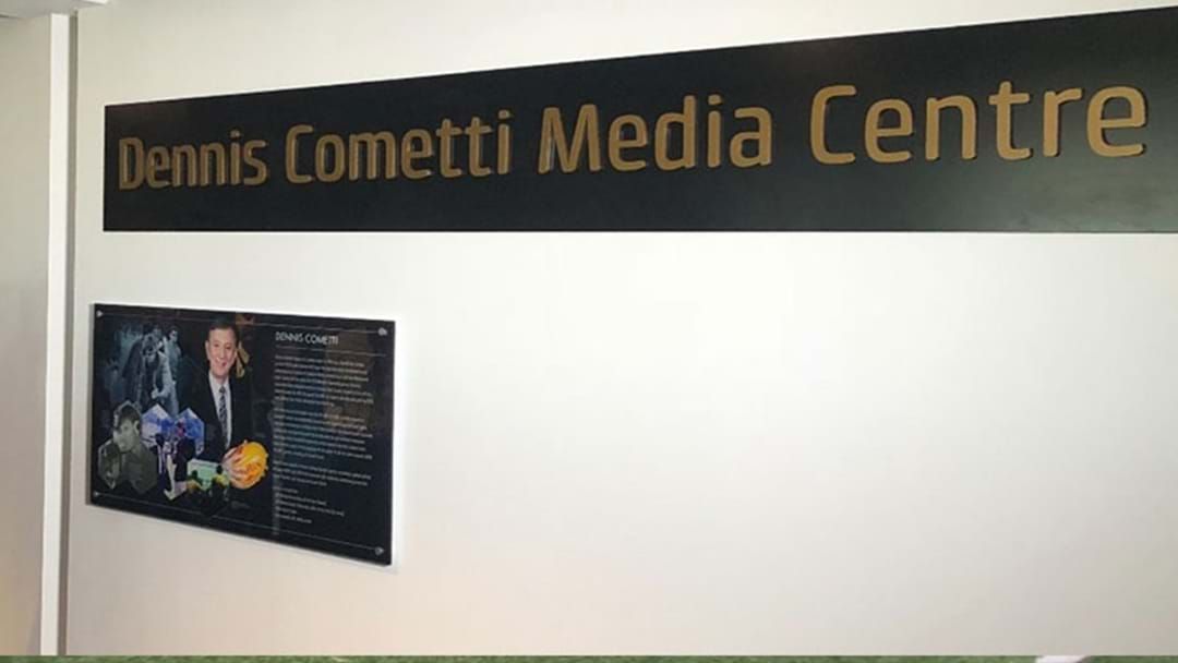 Article heading image for Footy Broadcasting Legend Dennis Cometti Honoured At The New Perth Stadium