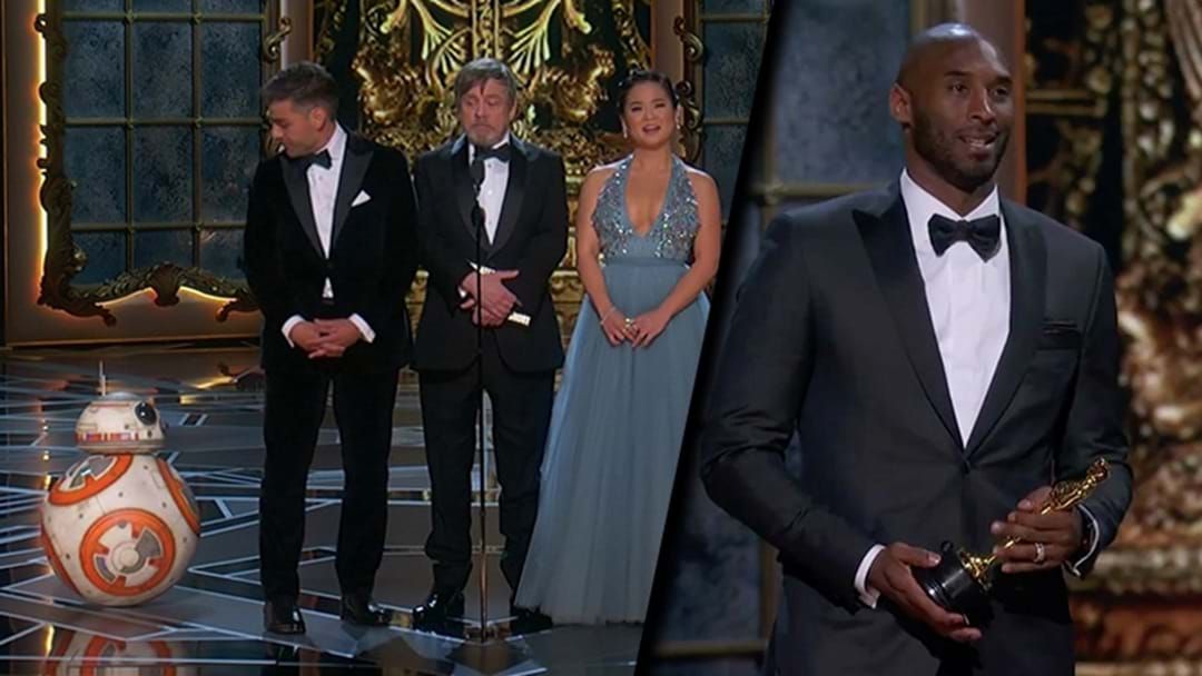 Article heading image for Kobe Bryant Just Won An Oscar Off A Robot From Star Wars