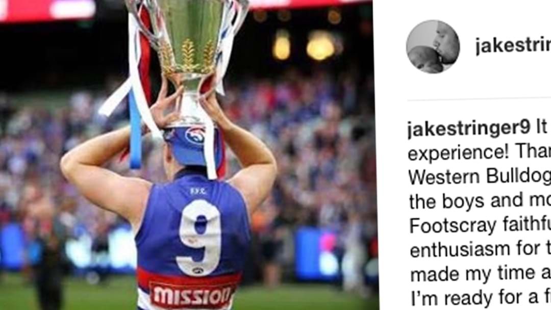 Article heading image for Jake Stringer Posts Farewell Message To The Bulldogs On Instagram
