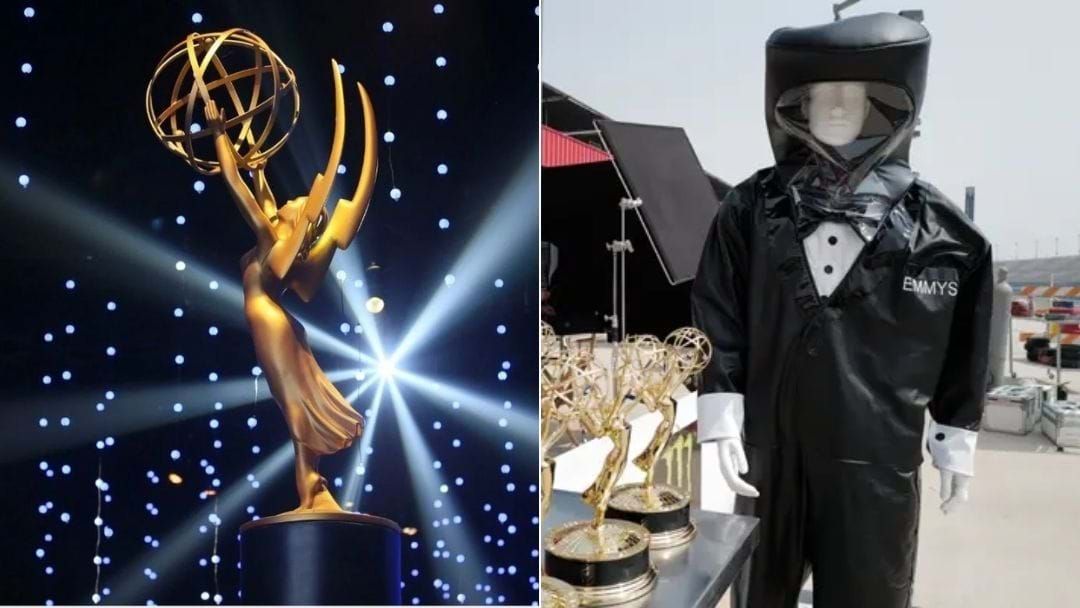 Article heading image for Here's How Tuxedo Hazmat Suits Will Fit Into The Emmy Awards And The Celebs Who Are Slaying It From Home