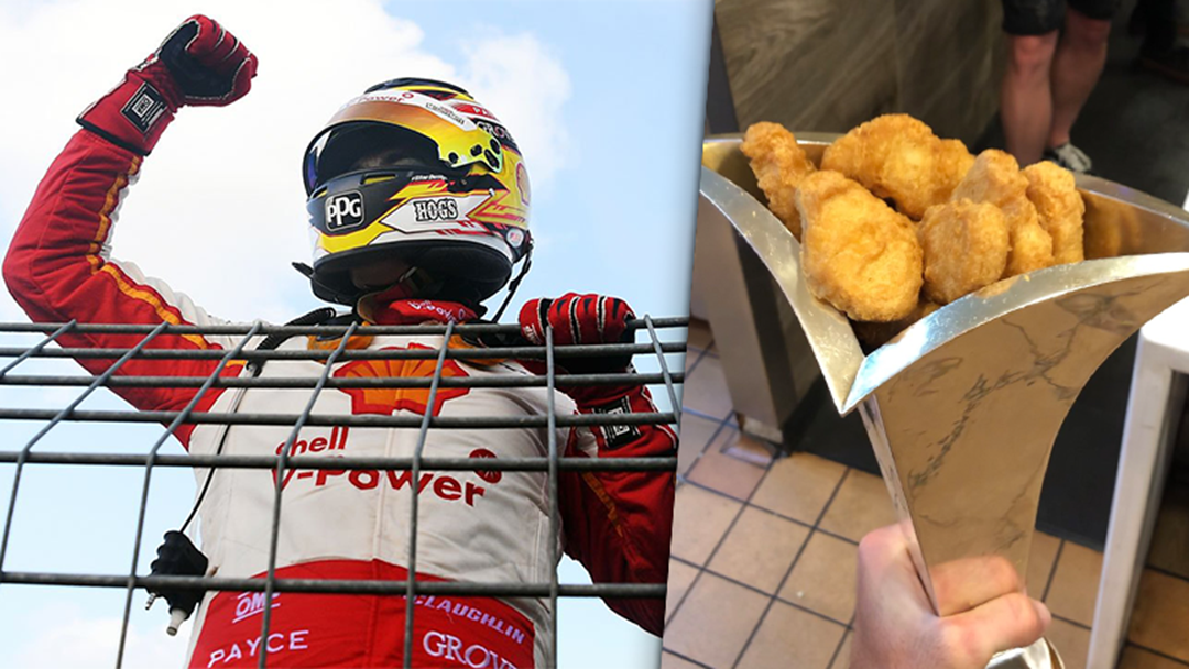 Article heading image for Scott McLaughlin Gets 'Supercars' Trophy Filled With Maccas Nuggets After Newcastle Victory