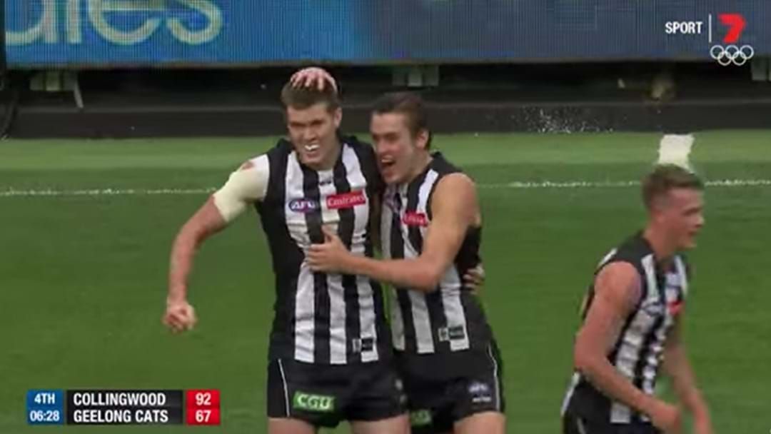 Article heading image for Our Call Of Mason Cox’s Last Running Bounce Goal Against Geelong In 2016