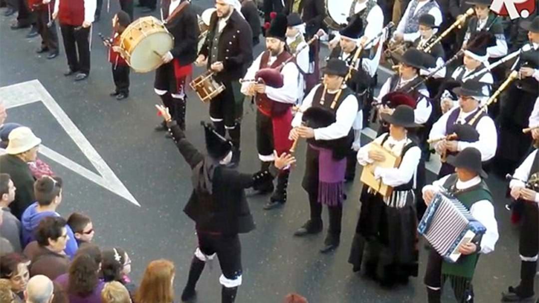 Article heading image for WATCH: Bagpipe Band Play Thunderstruck 