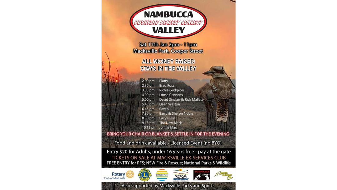 Article heading image for The Nambucca Valley Bushfire Relief Concert is on Saturday 