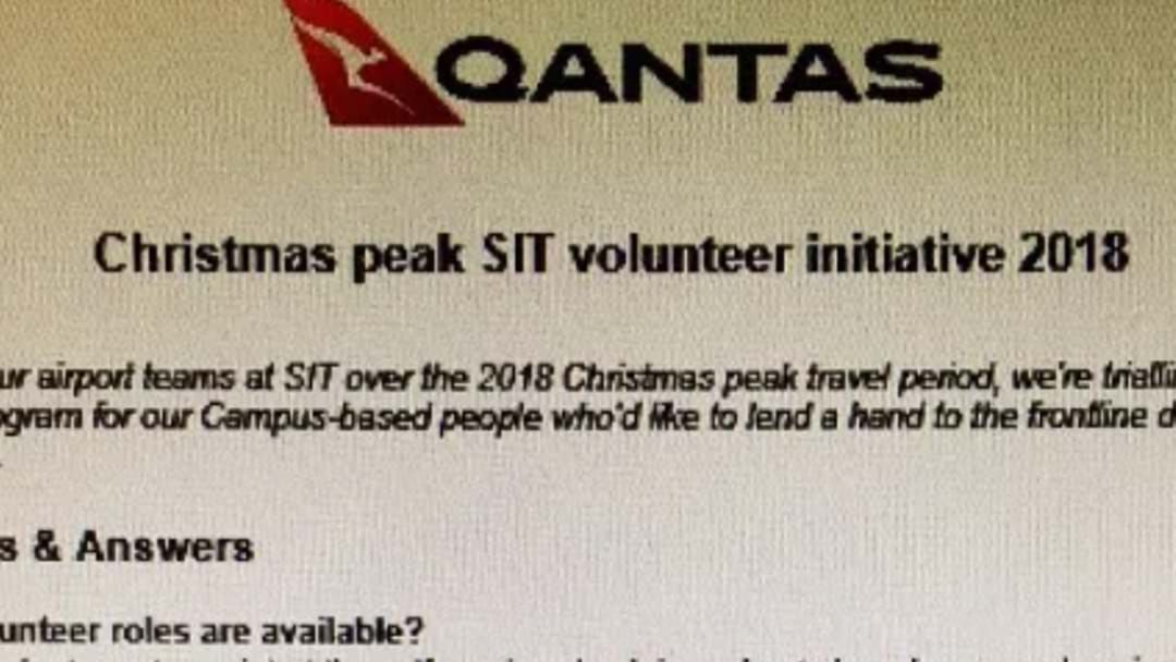 Article heading image for Qantas 'Requires Volunteers' Over The Christmas Peak Travel Period