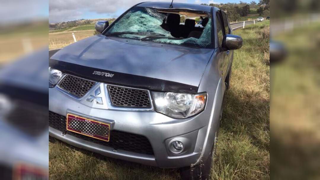Article heading image for Driver's Close Call After Epic Roo Crash