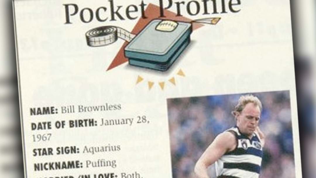 Article heading image for Billy Brownless's Hilarious Pocket Profile Has Been Uncovered