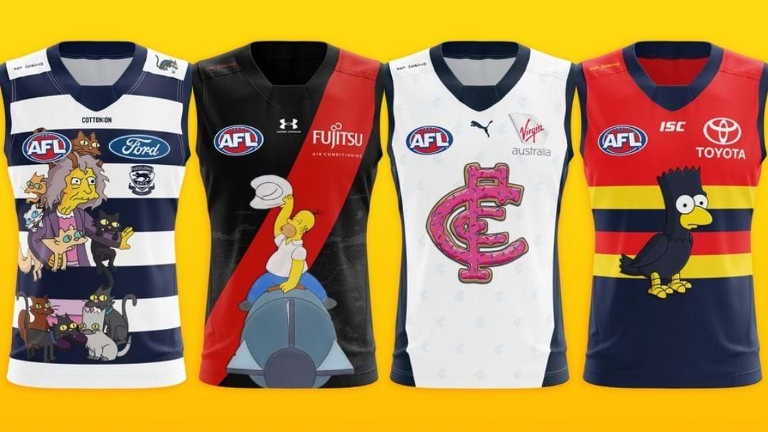 Article heading image for An AFL Fan Has Designed Simpsons-Themed Guernseys For Each Club