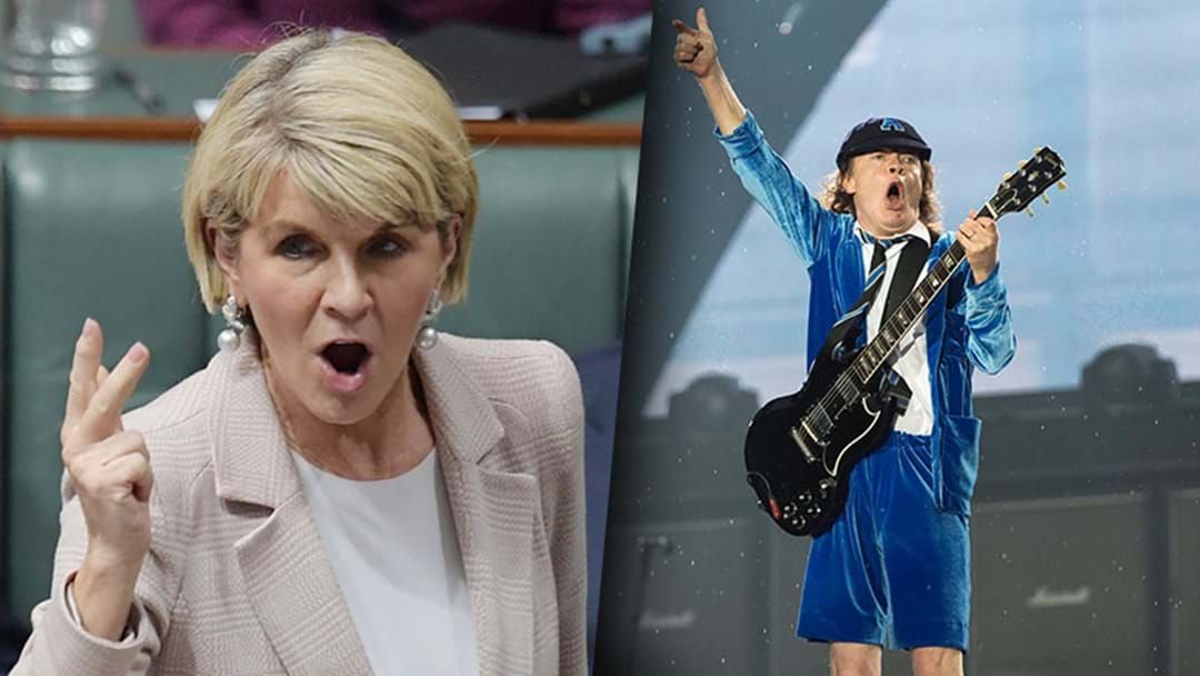 Article heading image for Julie Bishop Had No Trouble Naming Her Favourite AC/DC Song This Morning