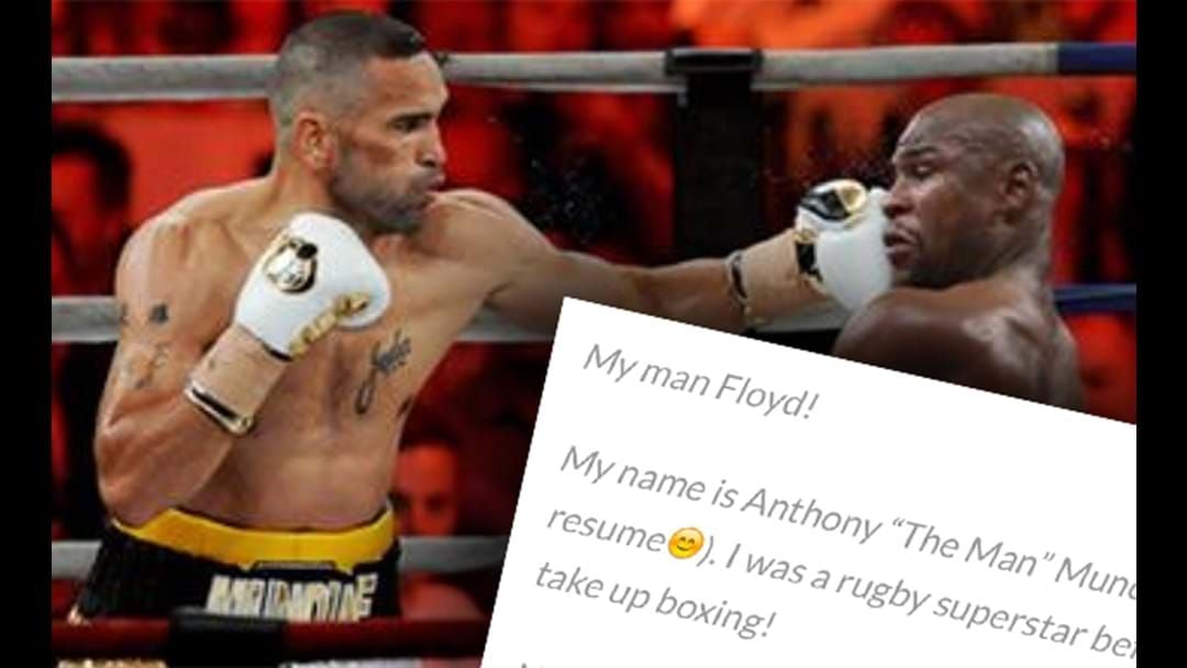Article heading image for Read Anthony Mundine’s Desperate Letter To Floyd Mayweather, Complete With Emojis
