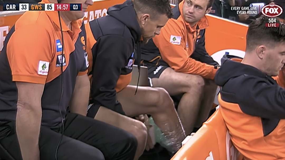 Article heading image for Brett Deledio Goes Down With A Calf Injury