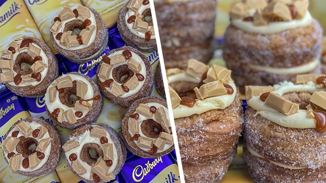 Article heading image for Run Don't Walk, These Caramilk Stuffed Cronuts Are Here For A Limited Time Only