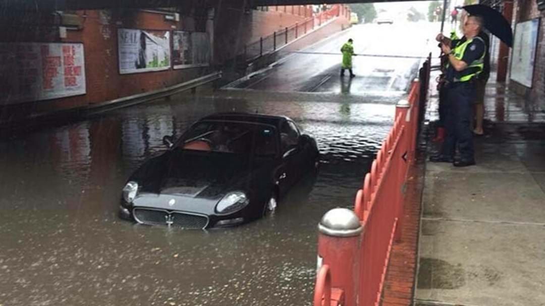 Article heading image for Someone Has Driven Their Maserati Into Flood Water In Melbourne