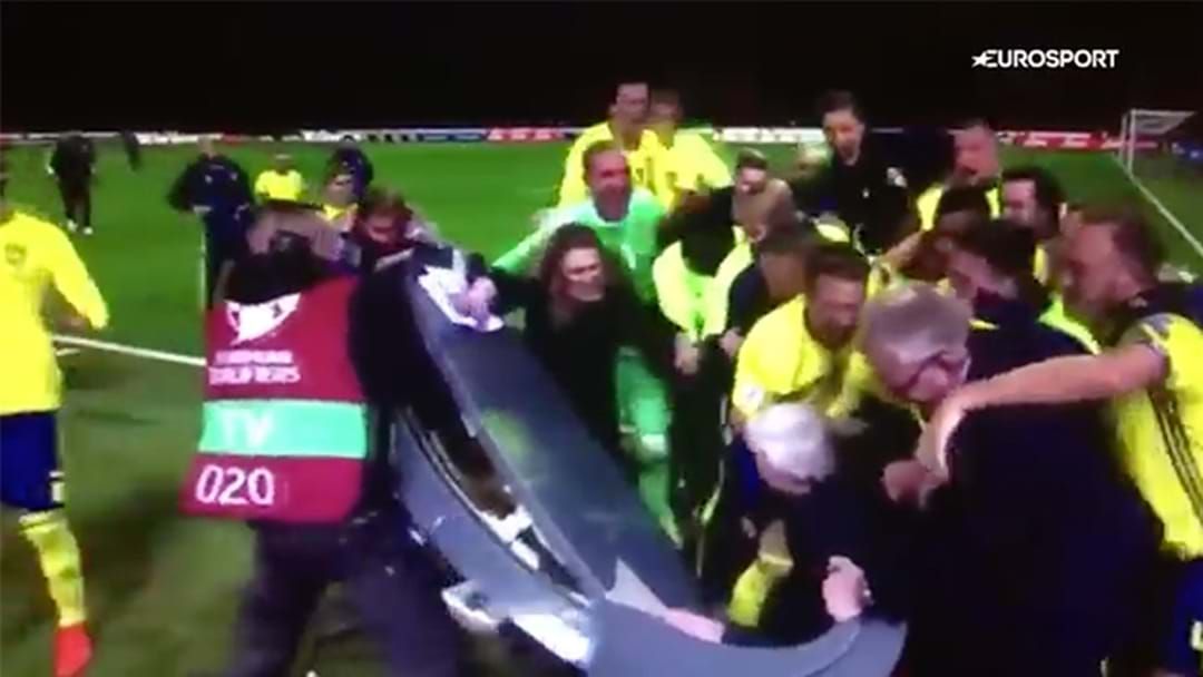 Article heading image for Entire Sweden Team Ambushes Live TV Broadcast After Knocking Italy Out Of World Cup