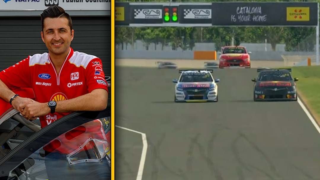 Article heading image for Fabian Coulthard's Hilarious Response When Asked What It's Like Behind The Wheel Of Virtual V8 Supercar