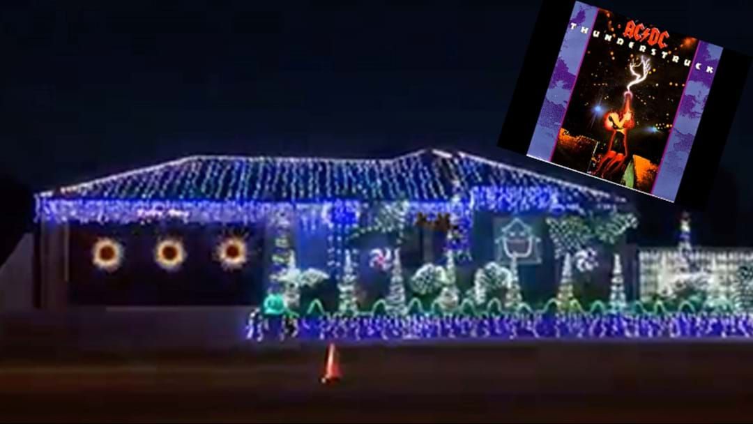Article heading image for Some Aussie Legend Has His Christmas Lights Flash Along To Thunderstruck