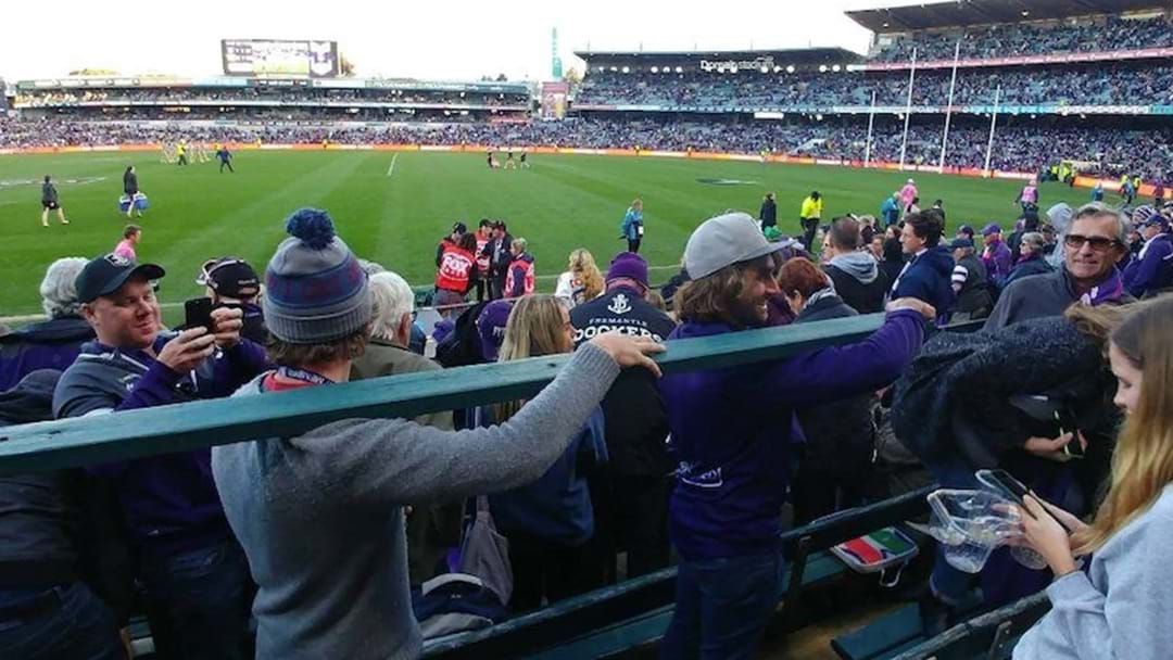 Article heading image for Freo Fans In Hot Water Over Stealing A Seat At Domain Stadium