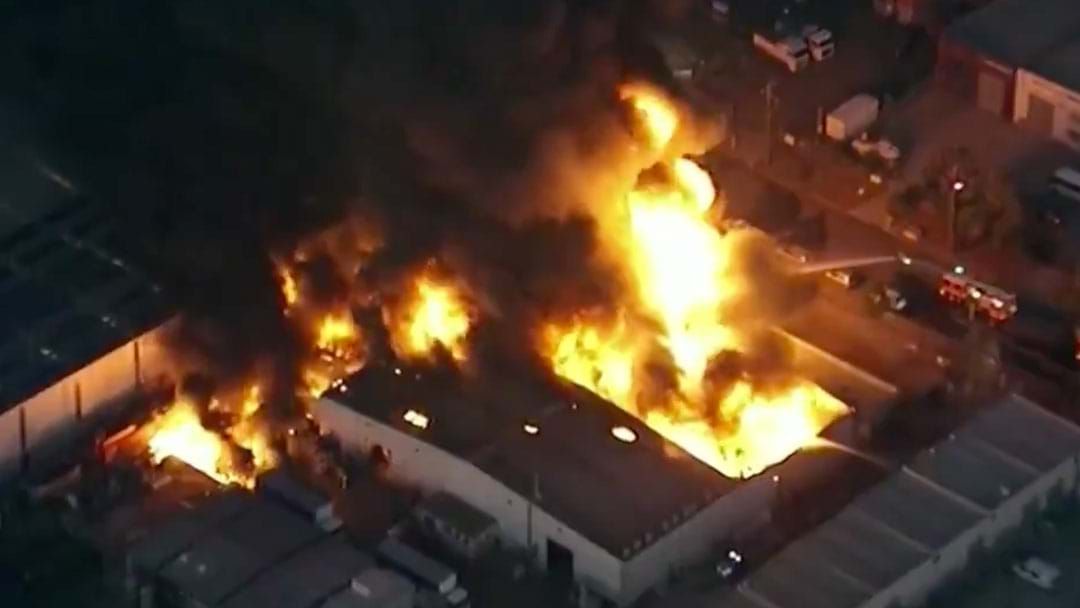 Article heading image for A Massive Factory Fire Is Burning Out Of Control In Campbellfield