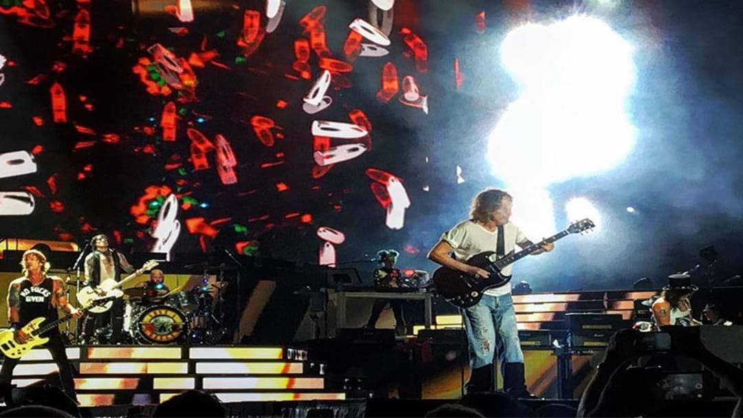 Article heading image for Sydney Goes Wild As Angus Young From AC/DC Joins Guns N' Roses On Stage