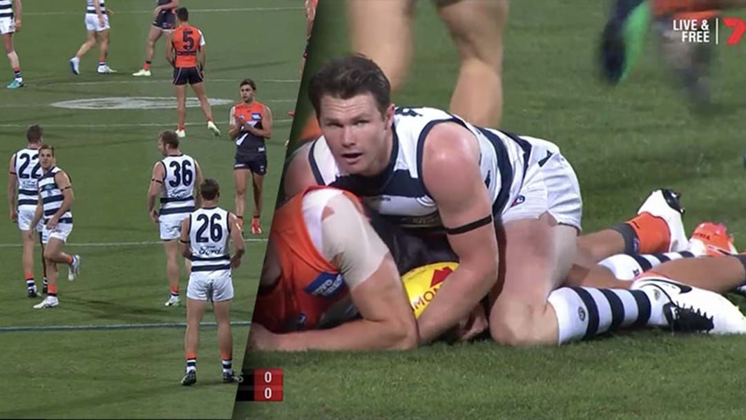 Article heading image for Paddy Dangerfield Isn’t Wearing Geelong’s Orange Socks Because “His Calves Are Too Big”