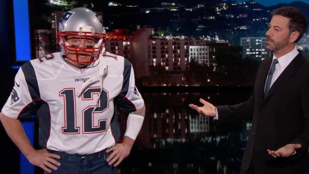 Article heading image for Matt Damon Sneaks His Way Back Onto Jimmy Kimmel Dressed As Tom Brady