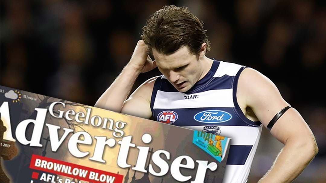 Article heading image for The Front Page Of The Geelong Advertiser Is A Massive Sook-Fest This Morning