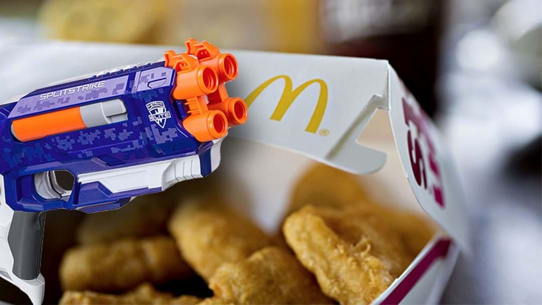 Article heading image for Bloke Fined For Going On A Nerf Gun Rampage Because Maccas Was Out Of Chicken Nuggets