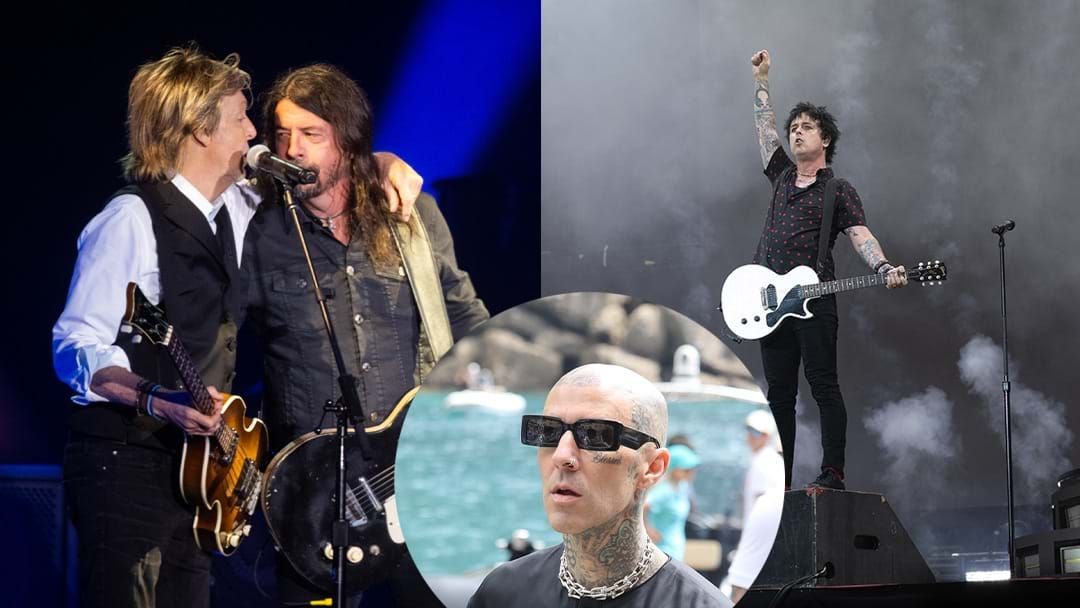 Article heading image for ROCK NEWS: Dave Grohl Takes The Stage For The First Time In 3 Months, Travis Barker Hospitalised, Green Day's BJ Armstrong Renouncing US Citizenship + MORE