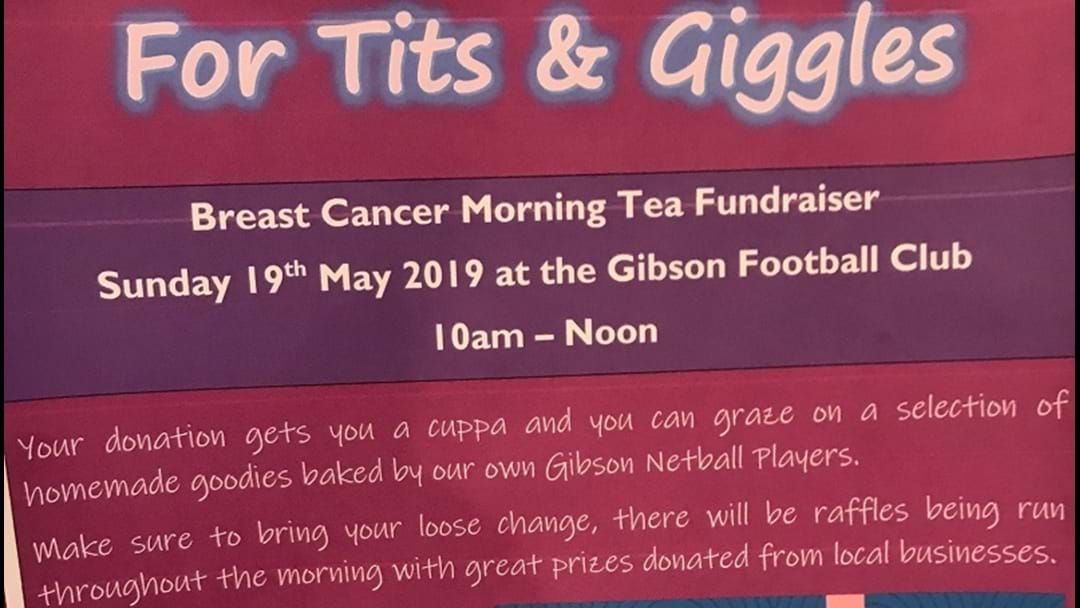 Article heading image for Big Gibson Morning Tea to raise money for Breast Cancer research
