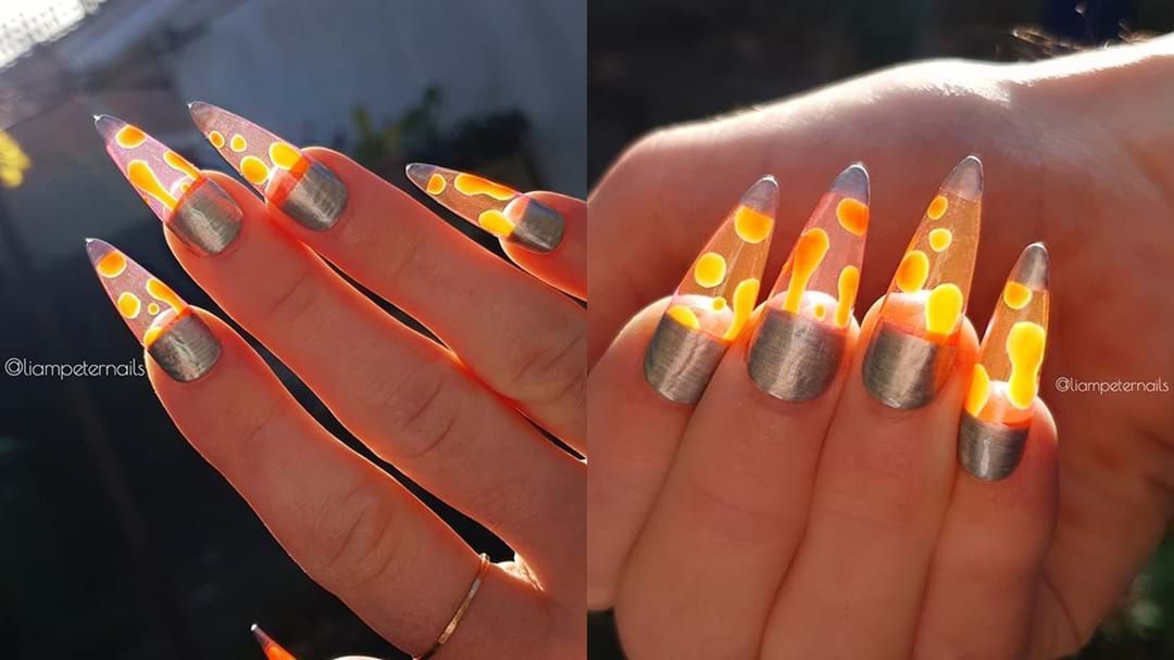 Article heading image for People Are Obsessed With The Lava Lamp Nails Trend