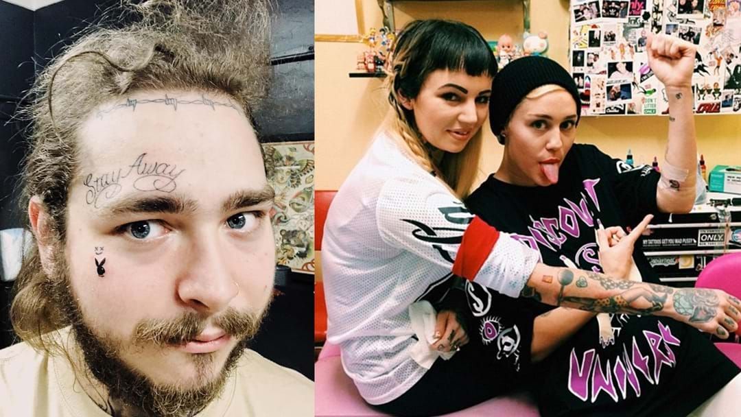 Article heading image for Here's How You Can Miley Cyrus & Post Malone's Tattoo Artist To Ink You For Free!