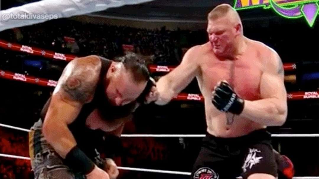 Article heading image for Brock Lesnar Forgot WWE Is Fake Again & Legit Punched Braun Strowman In The Head