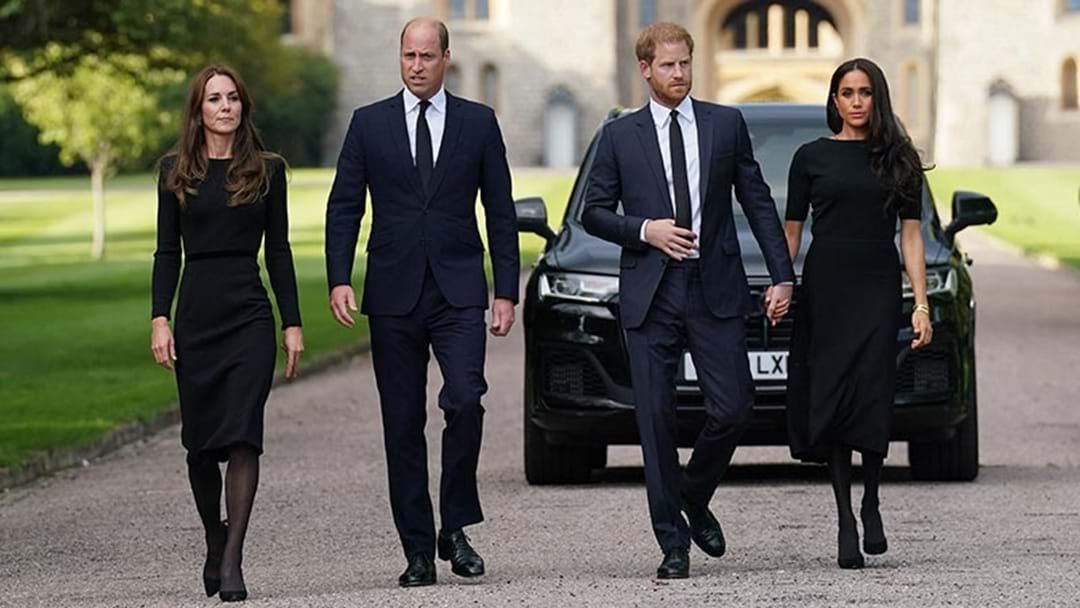 Article heading image for William, Kate, Harry And Meghan Pay Tribute To The Queen Together