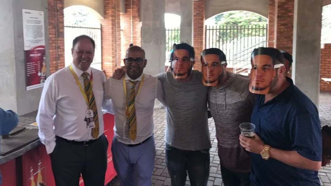 Article heading image for South African Officials Under Fire For Posing With Fans Wearing Sonny Bill Williams Masks