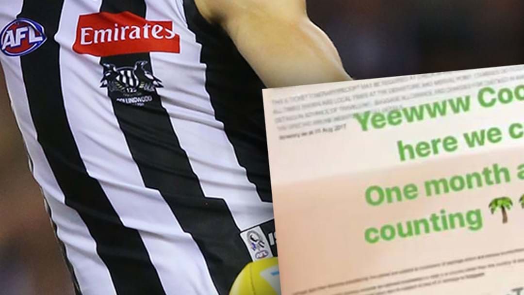 Article heading image for  Collingwood Player Books Holiday For September