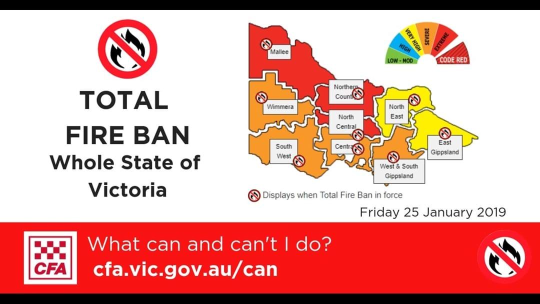 Article heading image for STATEWIDE TOTAL FIRE BAN January 25 2019
