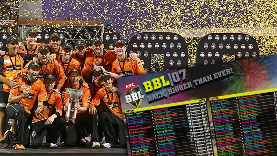 Article heading image for New Big Bash Schedule Released