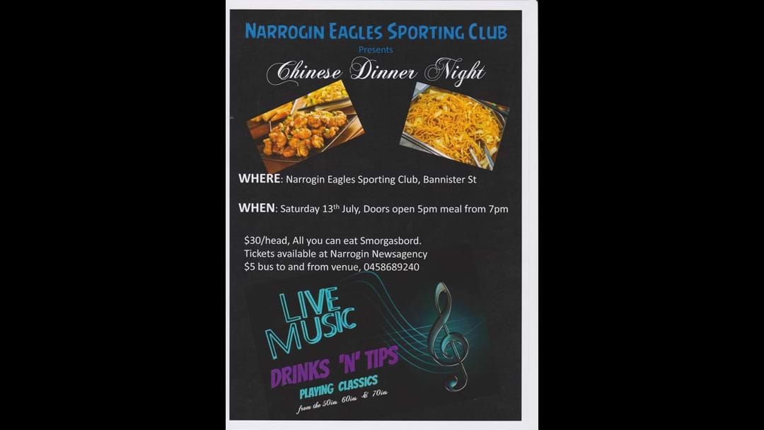 Article heading image for Narrogin Eagles Sporting Club Night Out