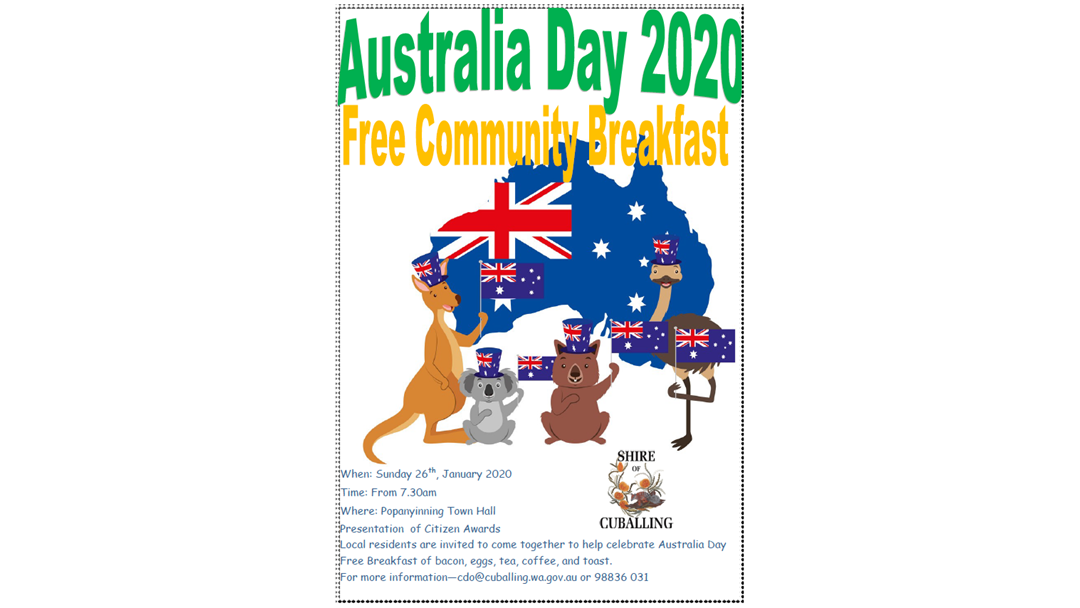 Article heading image for Australia Day Festivities in Cuballing