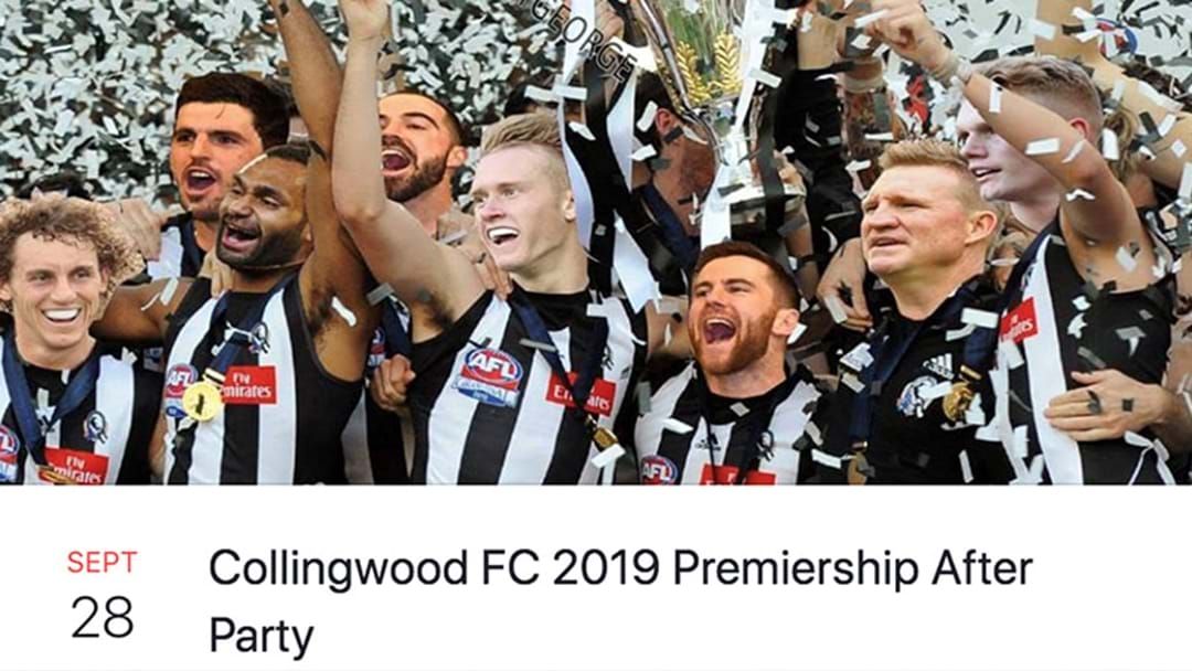 Article heading image for Some Collingwood Fans Are Already Planning The 2019 Premiership After Party