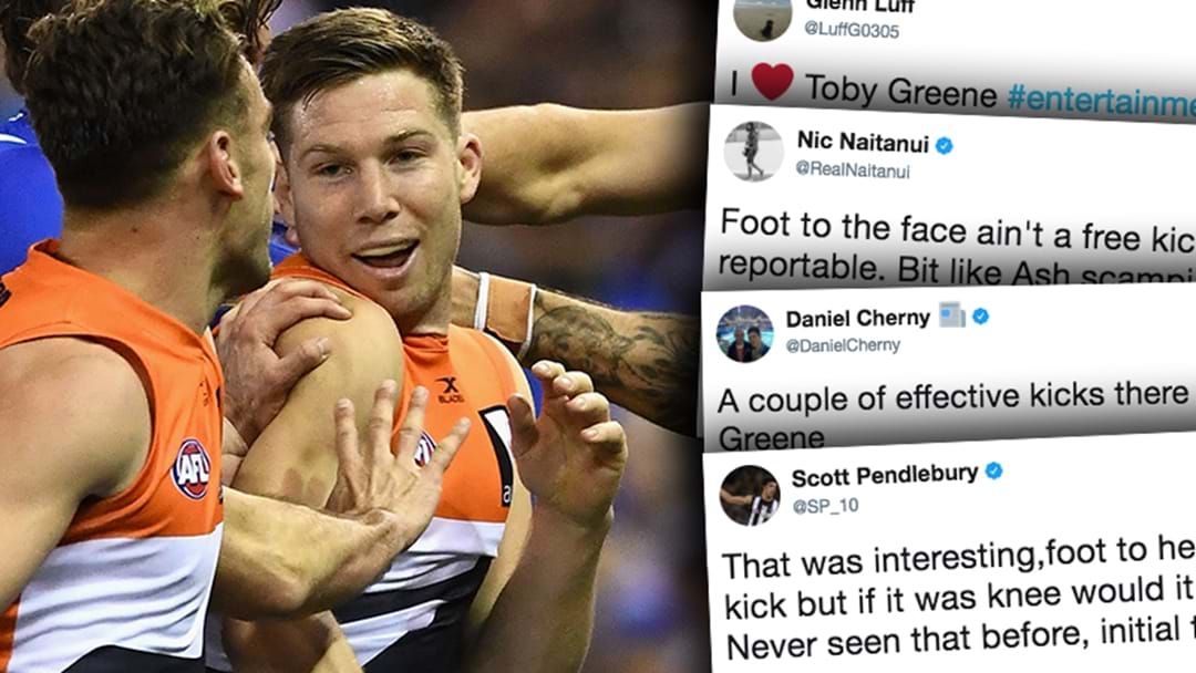 Article heading image for Players And Fans React To Toby Greene's 'Karate Kick'