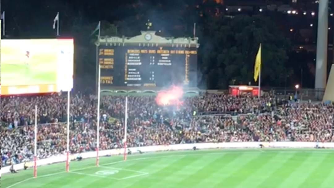 Article heading image for Flare Ripped On The Hill At Adelaide Oval During Crows/Cats