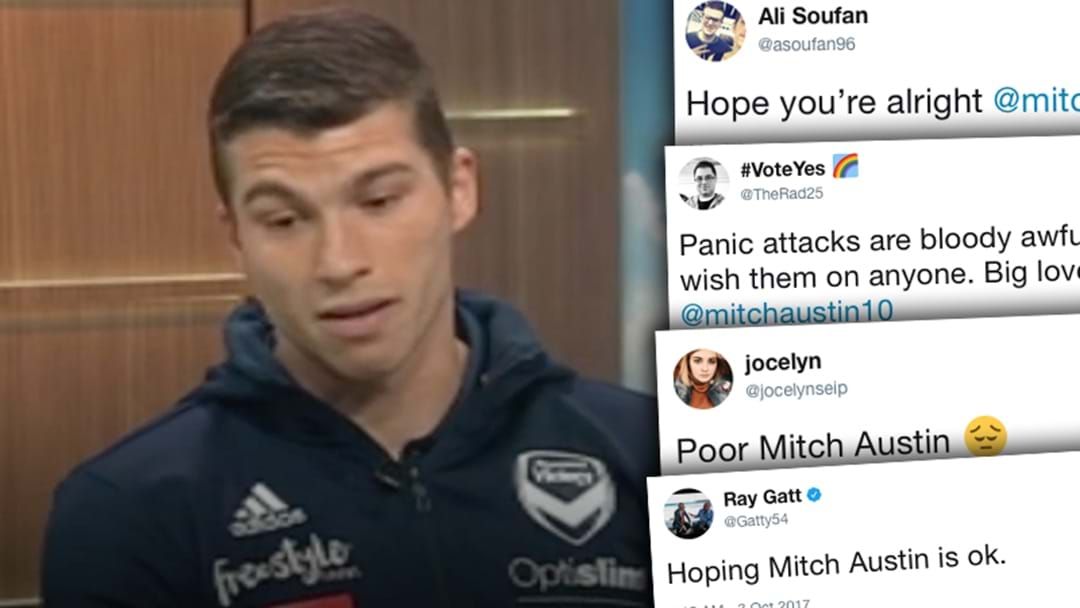Article heading image for Melbourne Victory Player Receives Support After Live TV 'Panic Attack'