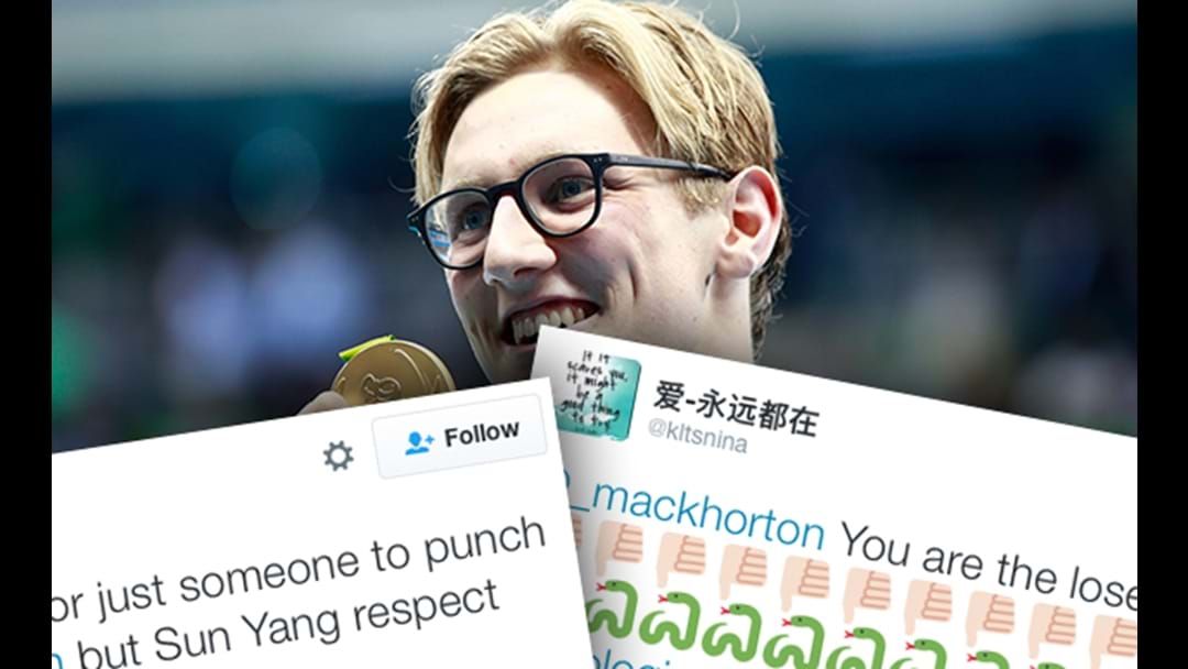 Article heading image for Mack Horton Is COPPING It On Social Media For His Sledge