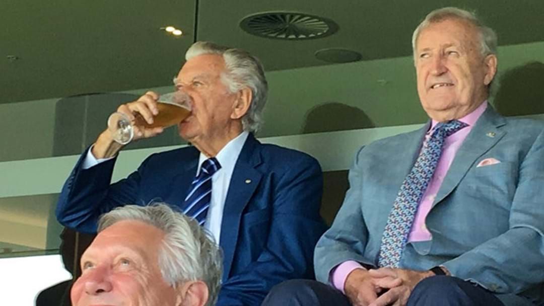 Article heading image for Bob Hawke Just Did His Customary Beer Scull At The SCG