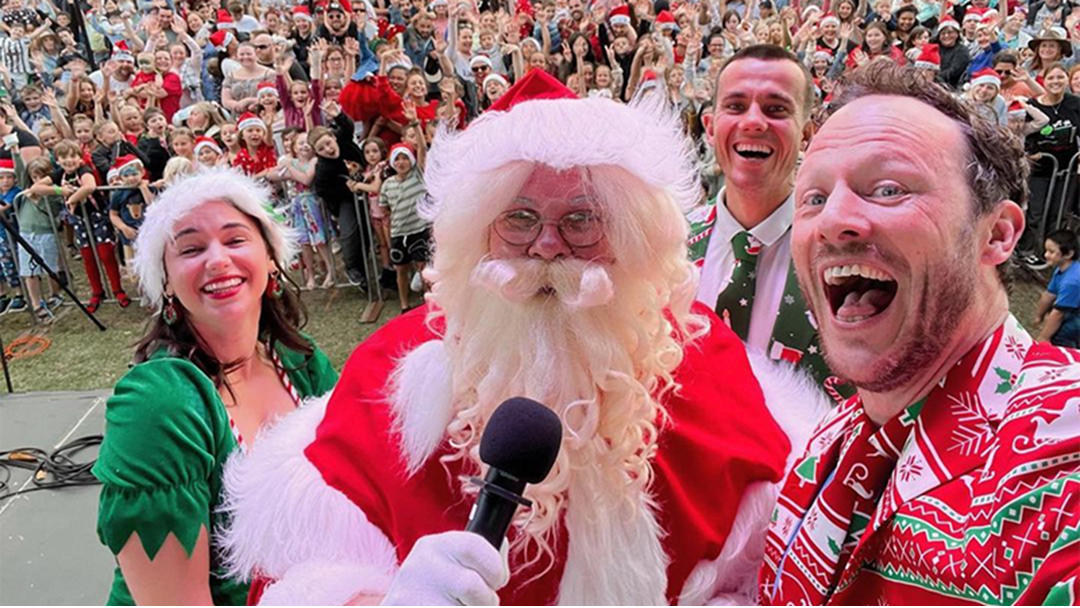Article heading image for Nick, Jess & Ducko Chat To SANTA CLAUS On-Air After A Big Night At The Carols!