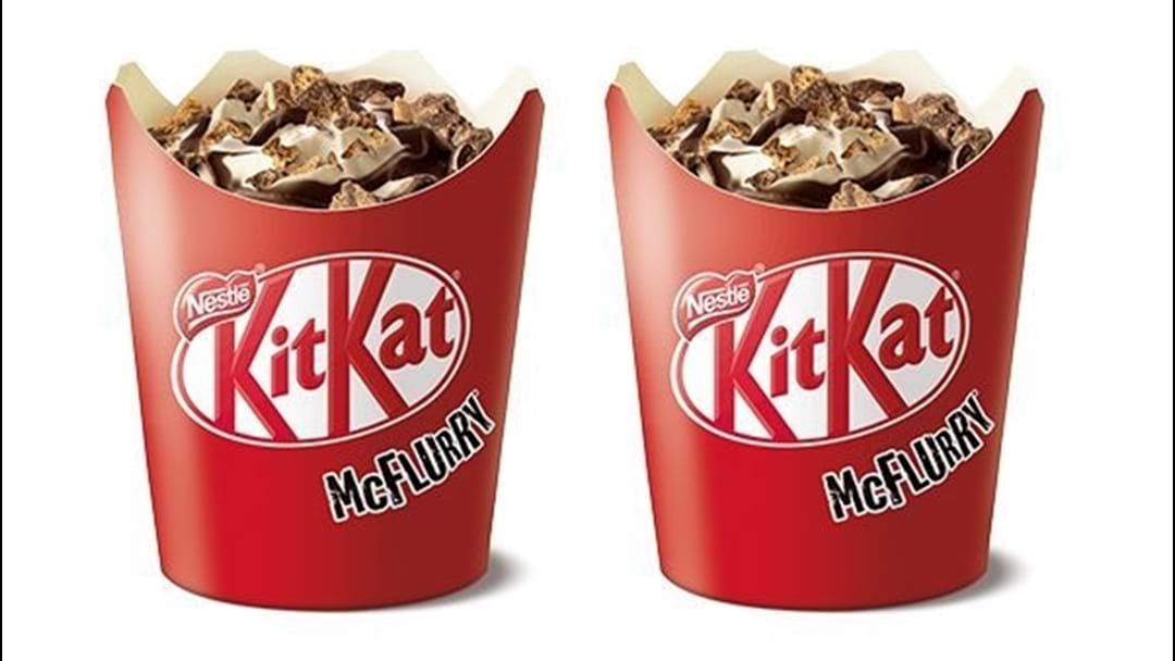 Article heading image for KitKat McFlurries Are Now Available At Maccas!