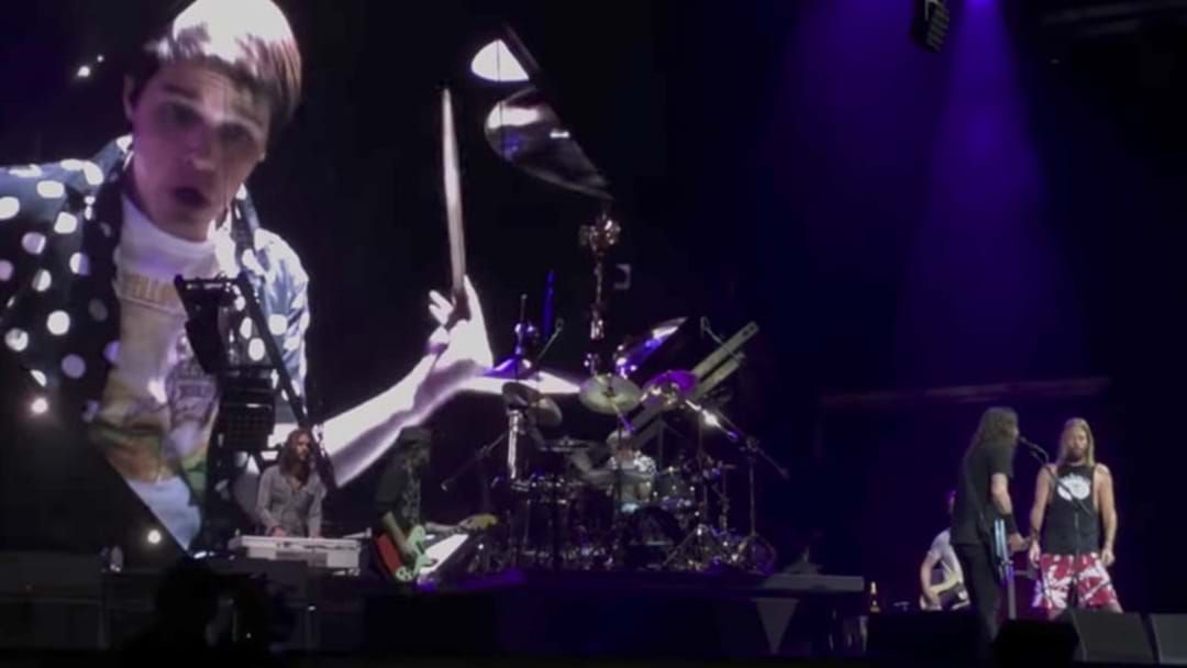 Article heading image for Foo Fighters Get Kid Up On Stage (Again) And He NAILS Drum Solo